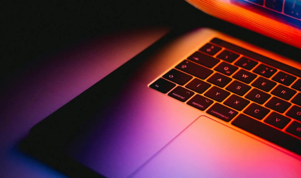 Taking an online food handler course on a laptop